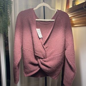 NWT Open Edit Reversible Pink Sweater